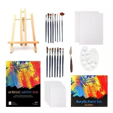 Set Pintura Acrílica Kit Arte 49 Piezas (incluye 24 Colores)