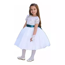 Vestido De Dama De Honra Formatura Com Manga Curto Infantil 