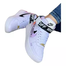 Zapatos Botines Nike Force One Off White Dama Colombianos 