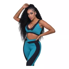 Conjunto Poliamida Fitnes Feminino Academia Legging Top Bojo