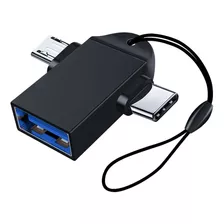 Adaptador Usb Otg 3 En 1 Micro Usb Tipo C