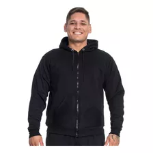 Jaqueta De Frio Moletom De Zíper Masculino Com Capuz E Bolso