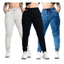 Kit Calça Feminina Jogger Punho Bolso Elastano Mais Vendidas