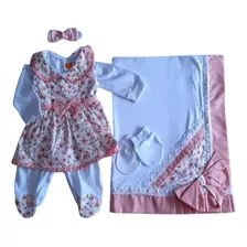 Kit Saida Maternidade Bebe Menina Luxo Sofia Floral