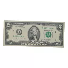 Billete Usa Escaso 2 Dolares 2013 Usa Reposicion Estrella