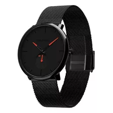 Reloj Hombre Gadnic Malla Acero Minimalista Elegante Negro