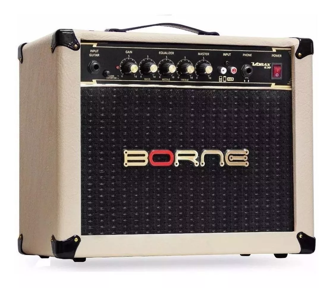 Amplificador Borne Vorax 630 Para Guitarra De 25w Cor Creme/dourado 110v/220v