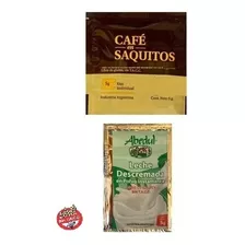 Cafe Saquitos X50 + Leche En Polvo X50 Sobres Individuales