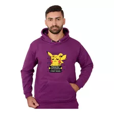 Blusa Moletom Pikachu Preso 3d Mala Descolado Canguru