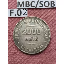 Moeda De Prata República De 2000 Réis De 1911 - Mbc/sob F2