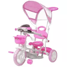 Triciclo Motoca Infantil Rosa Empurrador Cobertura Importway