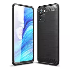 Funda Negra Cepillada Para Xiaomi Mi Redmi Note 10/10s