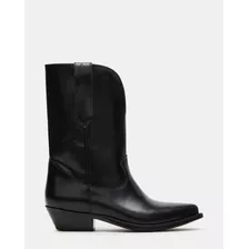 Botas Vaqueras Steve Madden Rumer En Piel Color Negro 