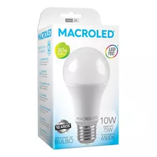 Pack X 10 Lampara Bulbo Led 10w Fria A60 1°marca Macroled Color De La Luz Blanco Frío