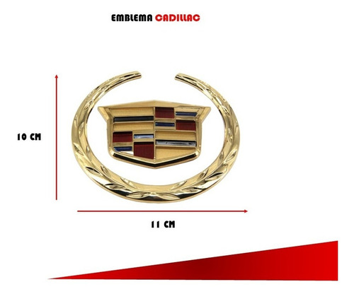 Emblema Para Cajuela Cadillac Dorado 11 Cm Foto 3