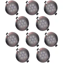 Empotrado Plafon Led 7w Spot Satinado Luz Calida 10 Piezas Color Gris