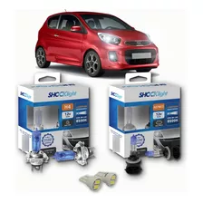 Kit Lâmpadas Super Brancas 8500k Kia Picanto 2007/16 H4 H27