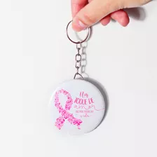 50 Espelho Chaveiro Personalizado Lembrancinha Outubro Rosa