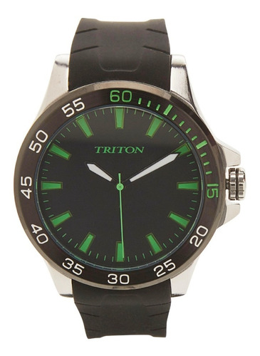 Relógio Masculino Pulseira Silicone Analógico Preto Triton