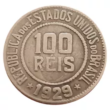 Moeda Brasil 100 Réis 1929 Republica (bc) Antiga E-234