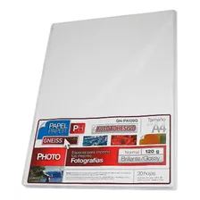 Papel Foto Autoadhesivo Glossy 120g Gneiss A4 X 20 Hojas