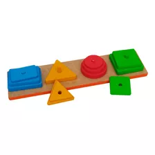 Prancha De Formas Geométricas Brinquedo Pedagógico Em Mdf