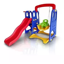Playground Infantil 3 Em 1 G. Balanco Escorregador E Cesta Cor Colorido