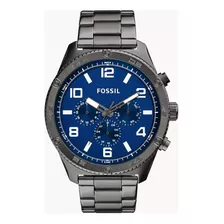 Reloj Para Caballero Color Gris Fondo Azul Fossil Bq2798