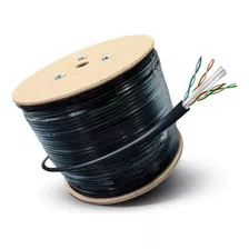 Cable Utp Cat 6 Exterior Doble Forro Awg Cca 300m Negro Jwk