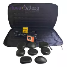 Kit De Pedras Quentes Vulcânica Massagem C Bolsa Novabelleza