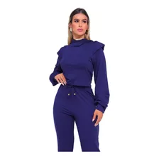 Conjunto Feminino Moletinho Calça E Blusa De Frio Elegante