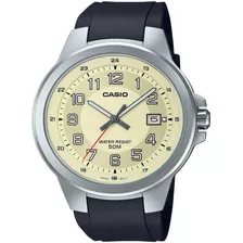 Reloj Casio Hombre Mtp-e190-9bv, Casco De Acero, Wr Fecha