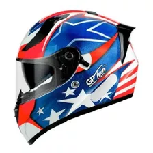 Capacete Gp Tech V128 Usa Azul-vermelho 58 Cor Usa Azul Vermelho