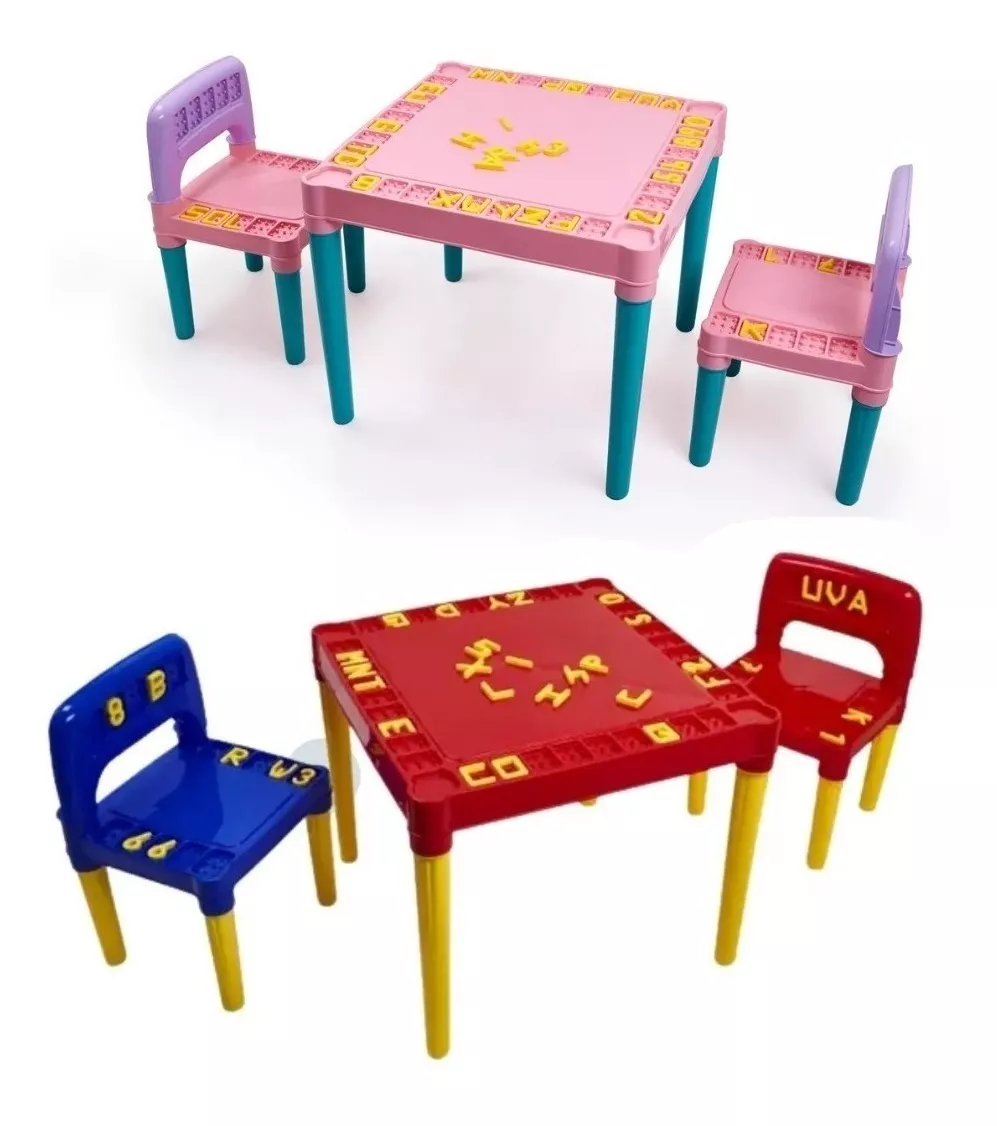 Mesa Mesinha Infantil  Educativa + 2 Cadeira Para Crianças 