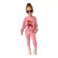 Conjunto Inverno Infantil Ursinho 3d Mini Diva Manga Longa 