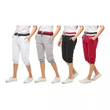 Kit 04 Bermudas De Moletom Feminina Skinny Saruel Casual B1