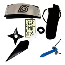 Kit Naruto - Colar Tsunade Bandana Kunai Porta Kunai K220