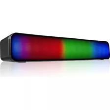 Caixinha De Som Soundbar Gamer Led Rgb Potente Computador Pc