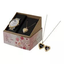 Kit Relógio Mondaine Feminino 32362lpmkbe2 Bicolor Cor Da Correia Dourado