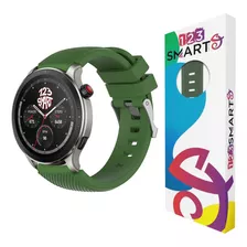 Pulseira De Silicone Fecho Prata 22mm Marca 123smart Compativel Com Amazfit Gtr 4 Gtr3 Gtr 2 Gtr 2 Nova Versao Gtr 47mm Balance Pace S1 Stratos 1 2 E 3 Gt Gt2 46mm Gt3 46mm Gt 4 46mm -verde Militar