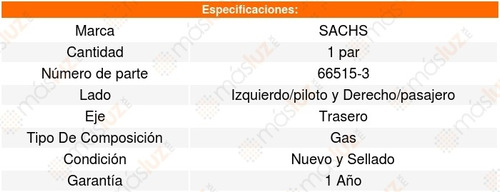 Set 2 Amortiguadores Gas Traseros Bmw Serie 5 05_10 Sachs Foto 3