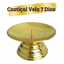 Castiçal De Latão- Suporte Para 1 Vela 7 Dias