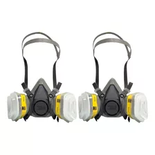 2 Mascara Respirador Semifacial 3m 6200 Com Refil 6003