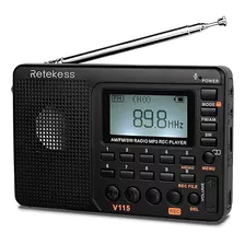 Radio Retekess V115 Digital Portátil Color Negro