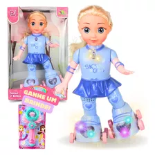 Boneca Infantil Com Luzes Patina Anda Canta Dança Amy