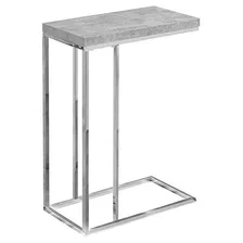 Mesa Auxiliar I 3007, Metal Cromado, Cemento Gris