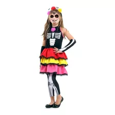 Fantasia Caveira Mexicana Colour Infantil