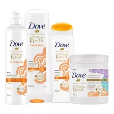 Kit Dove Texturas Reais Cabelo Cacheado Babosa Completo