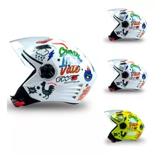 Capacete Para Moto X Open Stickers Fw3 Com Forro Removível