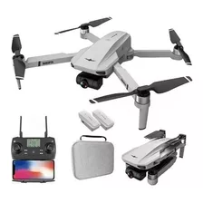 Drone Kf102 Gps Gimbal Estabilizador Câmera 4k - 2 Baterias Cor Cinza